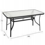 ΤΡΑΠΕΖΙ BRUNO HM5106.03 ΜΑΥΡΟ ΜΕΤΑΛΛΙΚΟ ΜΕ ΓΥΑΛΙΝΗ ΕΠΙΦΑΝΕΙΑ 140Χ80Χ72Υεκ