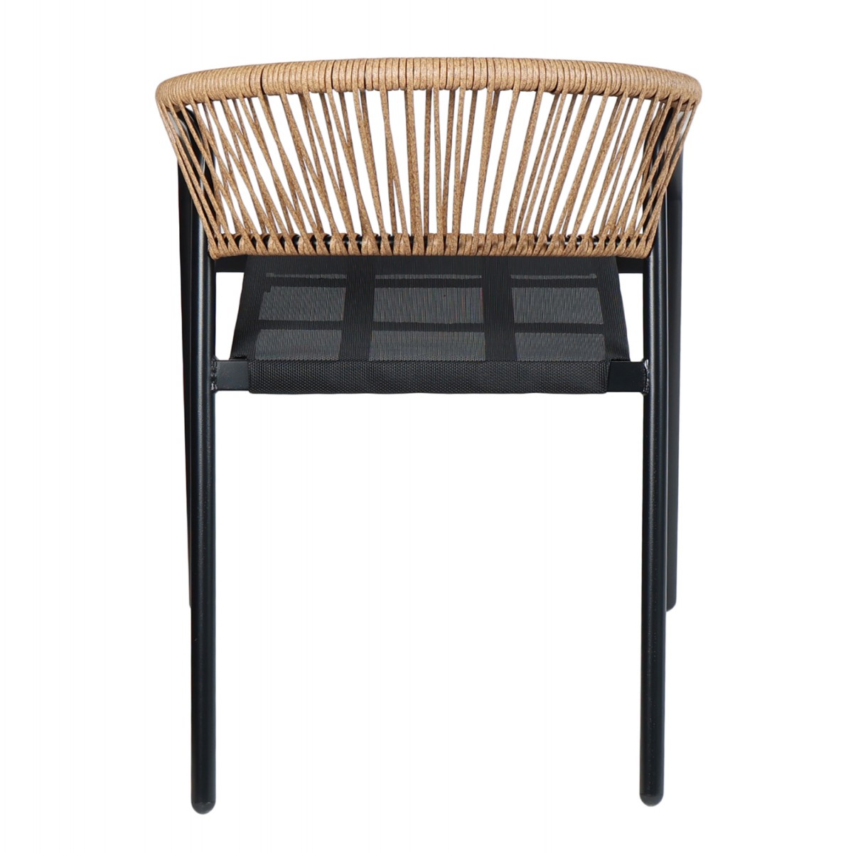 ΠΟΛΥΘΡΟΝΑ HOMAN HM6430.03 ΜΑΥΡΟ ΜΕΤΑΛΛΟ & TEXTILENE--ΜΠΕΖ P.E.RATTAN 53x58x75Υεκ