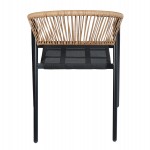 ΠΟΛΥΘΡΟΝΑ HOMAN HM6430.03 ΜΑΥΡΟ ΜΕΤΑΛΛΟ & TEXTILENE--ΜΠΕΖ P.E.RATTAN 53x58x75Υεκ