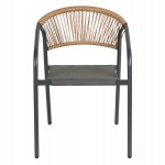 ΠΟΛΥΘΡΟΝΑ HOMAN HM6430.01 ΓΚΡΙ ΜΕΤΑΛΛΟ & TEXTILENE--ΜΠΕΖ P.E.RATTAN 53,5x62x75Υεκ