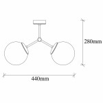 ΦΩΤΙΣΤΙΚΟ ΟΡΟΦΗΣ ΜΕΤΑΛΛΙΚΟ ΜΕ ΧΡΥΣΟ ΣΚΕΛΕΤΟ ΚΑΙ ΛΕΥΚΟ ΓΥΑΛΙ HM7262 44Χ15Χ28 εκ.