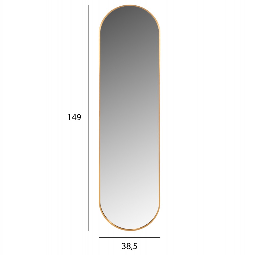 ΚΑΘΡΕΠΤΗΣ ΤΟΙΧΟΥ HM9581.30 ΨΗΛΟΣ ΟΒΑΛ ΣΚΕΛΕΤΟΣ ΑΛΟΥΜΙΝΙΟΥ ΧΡΥΣΟΣ 38,5x4x149Υεκ.