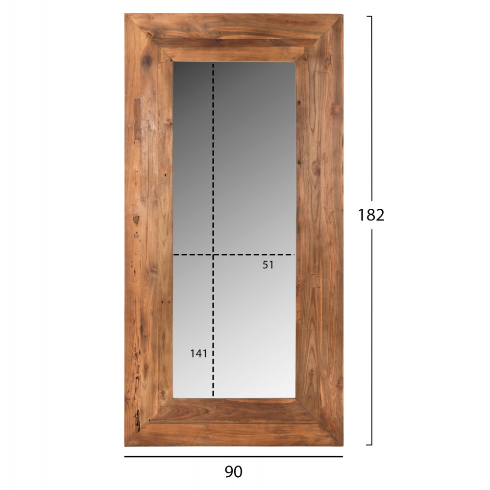 ΚΑΘΡΕΠΤΗΣ ΤΟΙΧΟΥ YORKSHIRE HM4267 ΠΛΑΙΣΙΟ ΑΝΑΚΥΚΛΩΜΕΝΟ ΞΥΛΟ ΤΕΑΚ 90x182εκ.