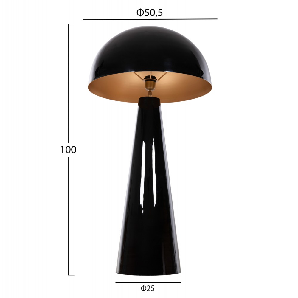 ΦΩΤΙΣΤΙΚΟ ΔΑΠΕΔΟΥ SMUSH HM4256.04 ΜΕΤΑΛΛΟ ΜΑΥΡΟ-ΡΥΘΜΙΖΟΜΕΝΟ ΚΑΠΕΛΟ Φ50x100Υ