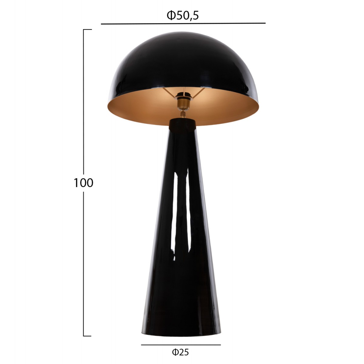 ΦΩΤΙΣΤΙΚΟ ΔΑΠΕΔΟΥ SMUSH HM4256.04 ΜΕΤΑΛΛΟ ΜΑΥΡΟ-ΡΥΘΜΙΖΟΜΕΝΟ ΚΑΠΕΛΟ Φ50x100Υ