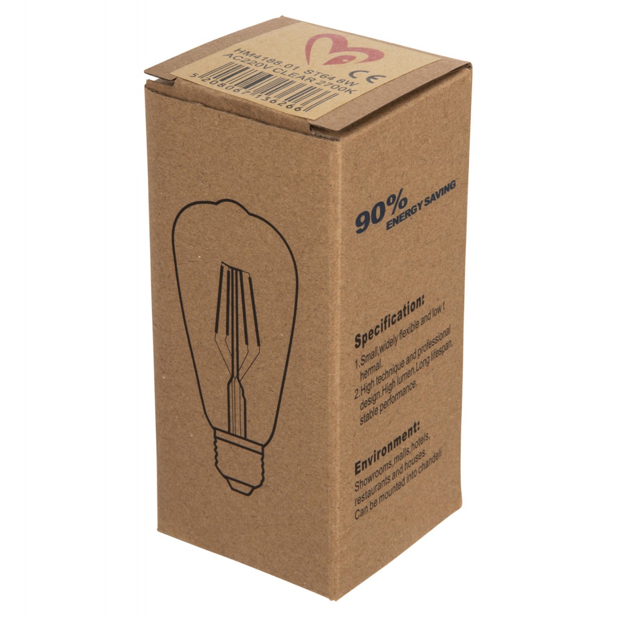 ΛΑΜΠΤΗΡΑΣ HM4188.01 LED FILAMENT 8W E27 DIMMABLE 2700K ΔΙΑΦΑΝΟΣ