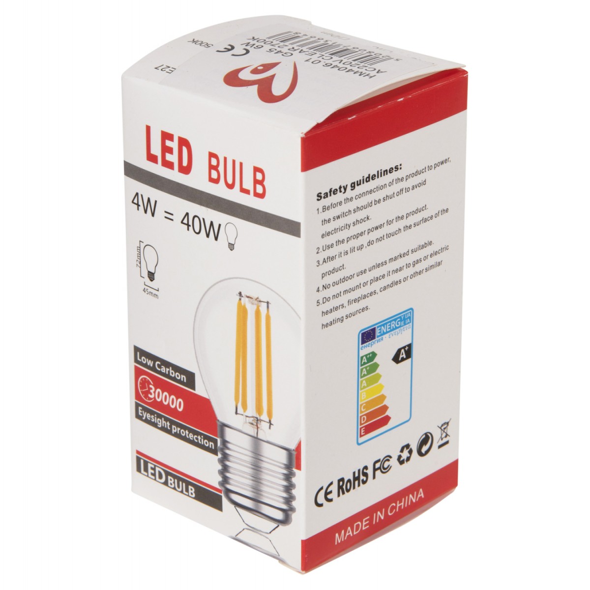 ΛΑΜΠΤΗΡΑΣ HM4046.01 LED FILAMENT 6W E27 2700K ΔΙΑΦΑΝΟ DIMMABLE
