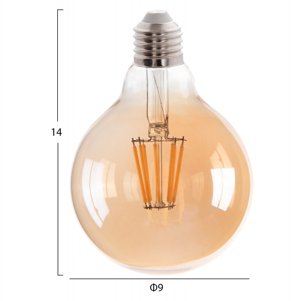 ΛΑΜΠΤΗΡΑΣ GLOBO LED FILAMENT 8W E27 2700K ΧΡΥΣΟ DIMMABLE HM4050.02