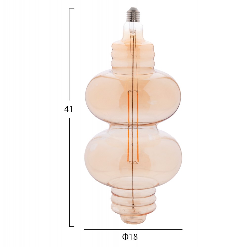 ΛΑΜΠΤΗΡΑΣ LED FILAMENT 8W E27 3000K GOLD COLOR DIMMABLE HM4053.02