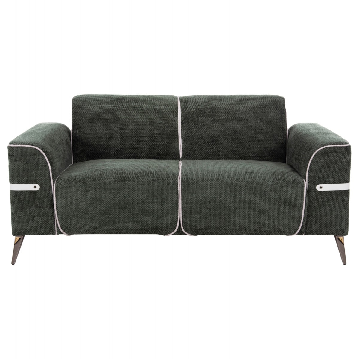 ΣΕΤ ΣΑΛΟΝΙ 2ΤΜΧ 3Θ+2Θ FERIN HM6070.03 ΠΡΑΣΙΝΟ ΥΦΑΣΜΑ ΜΕ ΜΕΤΑΛΛΙΚΑ ΠΟΔΙΑ