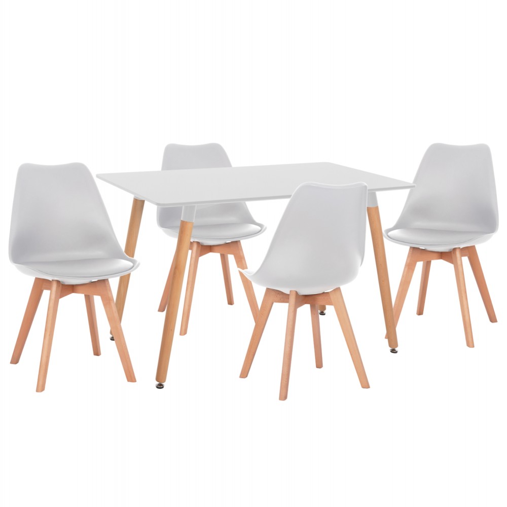 ΣΕΤ ΤΡΑΠΕΖΑΡΙΑΣ 5ΤΜΧ VEGAS HM21184 MDF TOP ΣΕ ΛΕΥΚΟ--ΠΟΔΙΑ ΟΞΙΑΣ