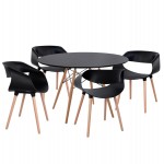 ΣΕΤ ΤΡΑΠΕΖΑΡΙΑΣ 5ΤΜΧ MAGGIE HM21187 MDF TOP & ΠΟΛΥΠΡΟΠΥΛΕΝΙΟ ΣΕ ΜΑΥΡΟ ΧΡΩΜΑ