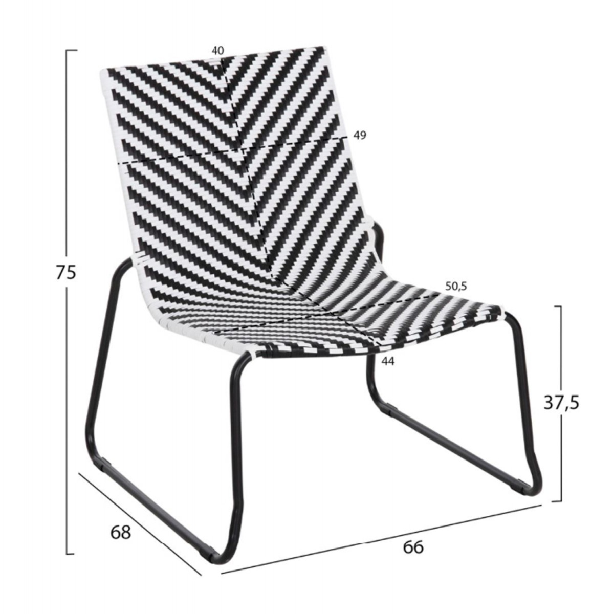 ΣΕΤ LOUNGE 3TMX ΕΞ.ΧΩΡΟΥ PONY HM21193 ΜΕΤΑΛΛΟ ΣΕ ΓΚΡΙ--ΣΥΝΘ.RATTAN ΣΕ ΛΕΥΚΟ-ΜΑΥΡΟ