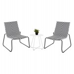 ΣΕΤ LOUNGE 3TMX ΕΞ.ΧΩΡΟΥ PONY HM21193.02 ΜΕΤΑΛΛΟ ΚΑΙ ΣΥΝΘ.RATTAN ΣΕ ΛΕΥΚΟ-ΜΑΥΡΟ