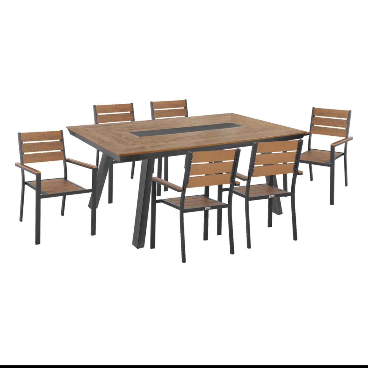 ΣΕΤ ΤΡΑΠΕΖΑΡΙΑΣ 7ΤΜΧ SAGA HM10814 ΑΛΟΥΜΙΝΙΟ ΣΕ ΓΚΡΙ--POLYWOOD