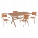 ΣΕΤ ΤΡΑΠΕΖΑΡΙΑΣ SAGA HM21196 ΤΡΑΠΕΖΙ & 4 ΠΟΛΥΘΡΟΝΕΣ-ΑΛΟΥΜΙΝΙΟ & POLYWOOD-ΣΑΜΠΑΝΙ