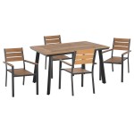 ΣΕΤ ΤΡΑΠΕΖΑΡΙΑΣ TABER HM21197 ΤΡΑΠΕΖΙ & 4 ΠΟΛΥΘΡΟΝΕΣ-ΑΛΟΥΜΙΝΙΟ & POLYWOOD-ΑΝΘΡΑΚΙ