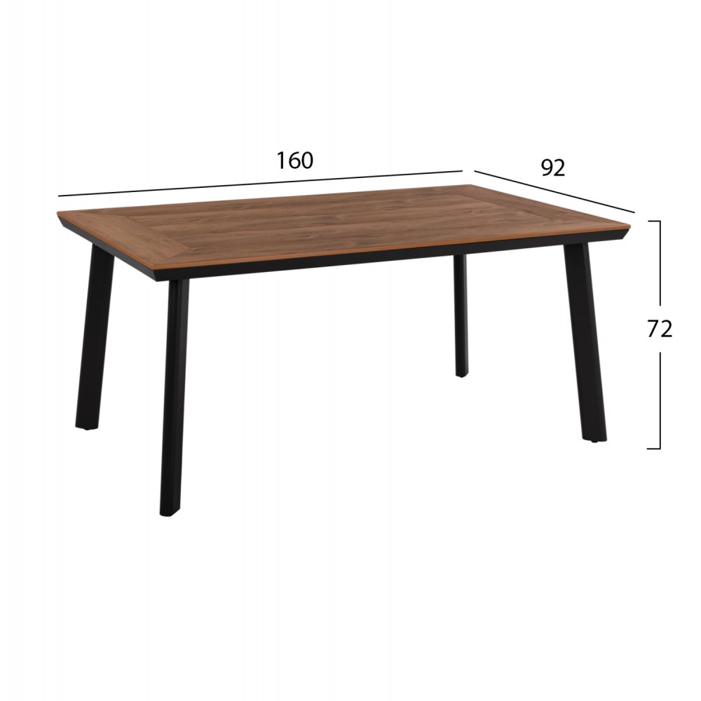 ΣΕΤ ΤΡΑΠΕΖΑΡΙΑΣ TABER HM21198 ΤΡΑΠΕΖΙ & 6 ΠΟΛΥΘΡΟΝΕΣ-ΑΛΟΥΜΙΝΙΟ & POLYWOOD-ΑΝΘΡΑΚΙ