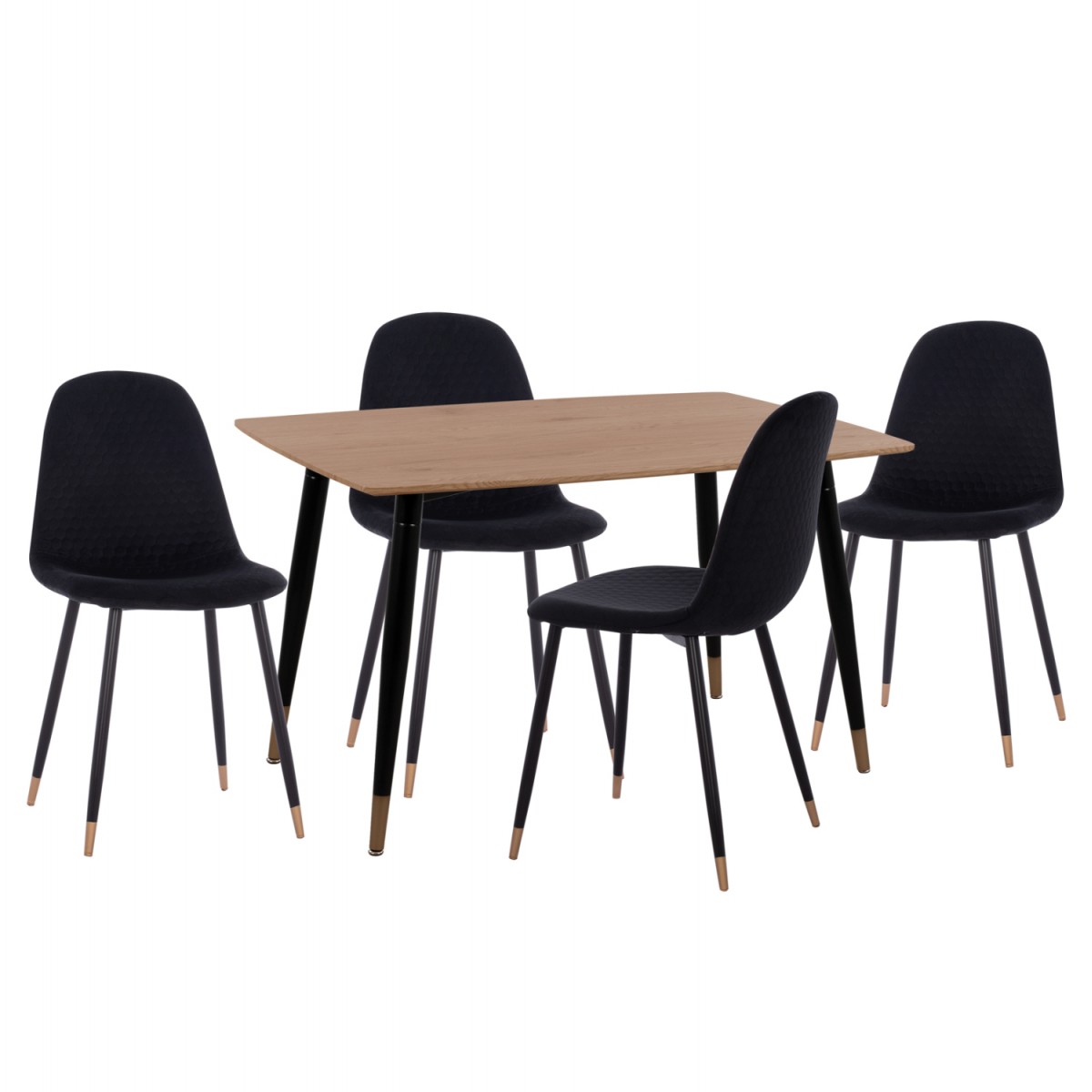 ΣΕΤ ΤΡΑΠΕΖΑΡΙΑΣ 5ΤΜΧ ALIZA HM11196.09 MDF TOP-ΒΕΛΟΥΔΟ & ΜΕΤΑΛΛΟ ΣΕ ΜΑΥΡΟ