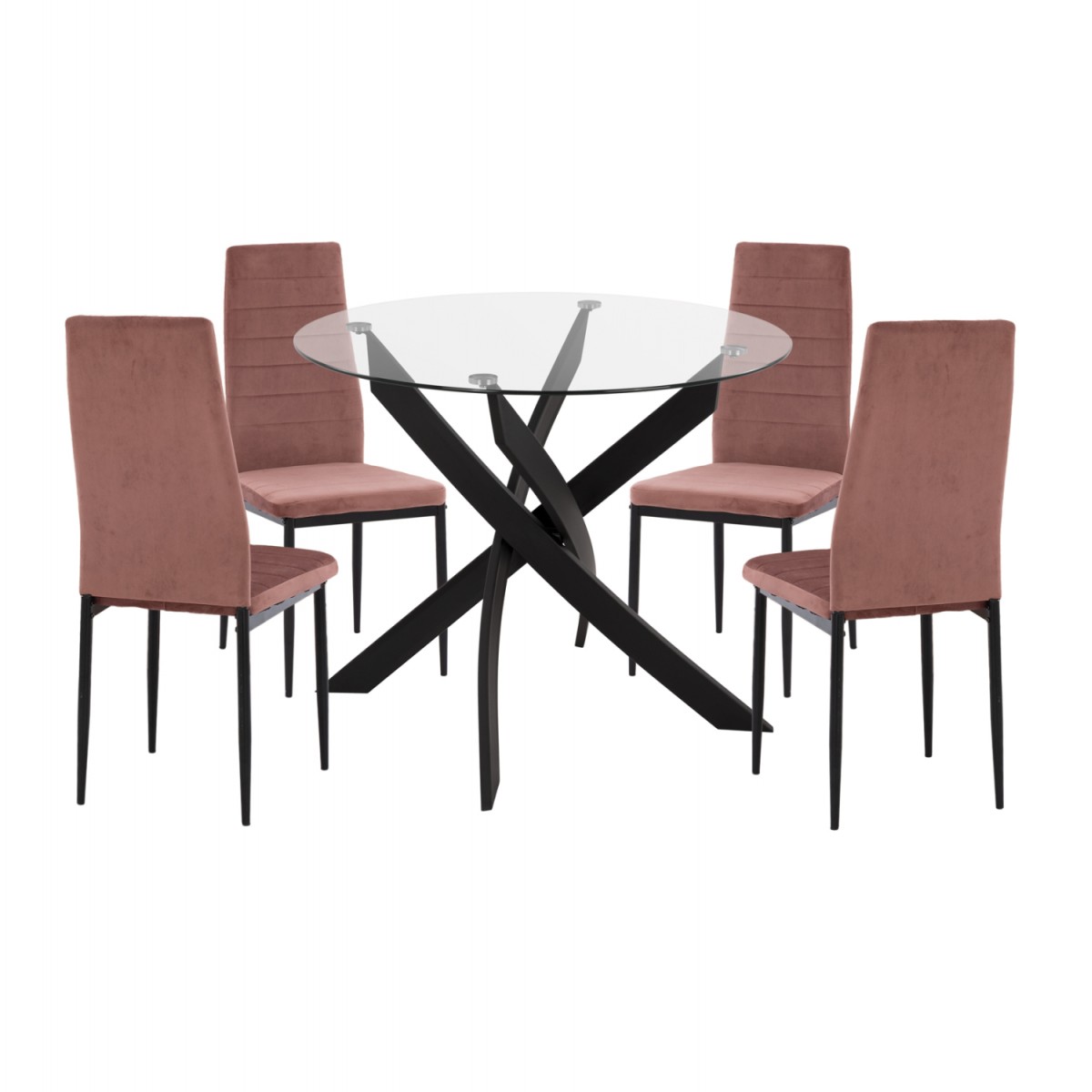 ΣΕΤ ΤΡΑΠΕΖΑΡΙΑΣ 5ΤΜΧ LADY HM21199.02 ΓΥΑΛΙ--ΜΕΤΑΛΛΟ ΣΕ ΜΑΥΡΟ & ΒΕΛΟΥΔΟ ΣΑΠΙΟ ΜΗΛΟ