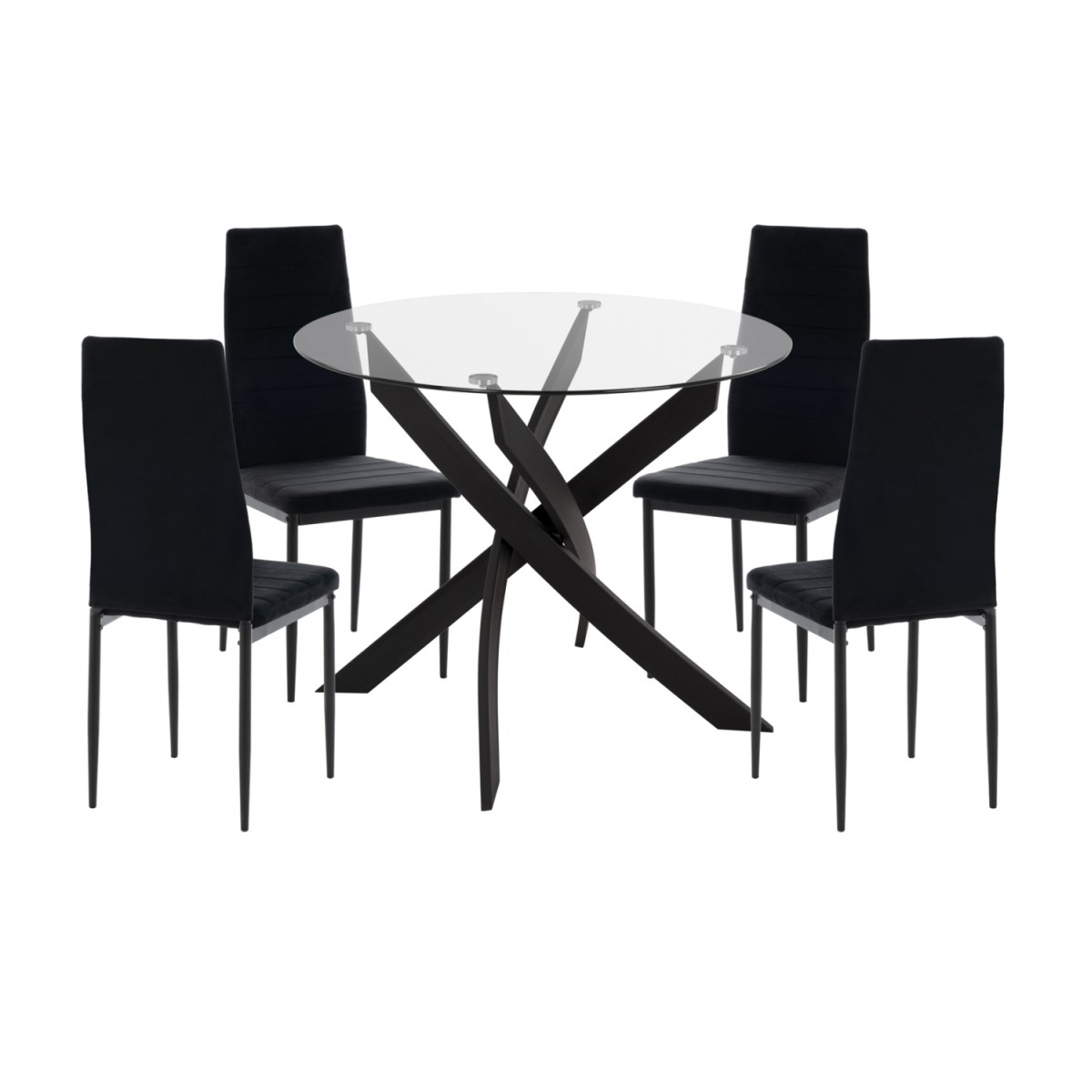 ΣΕΤ ΤΡΑΠΕΖΑΡΙΑΣ 5ΤΜΧ LADY HM21199.04 ΓΥΑΛΙ--ΜΕΤΑΛΛΟ & ΒΕΛΟΥΔΟ ΣΕ ΜΑΥΡΟ