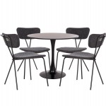 ΣΕΤ ΤΡΑΠΕΖΑΡΙΑΣ 5ΤΜΧ BROLIN HM21200 MDF TOP & ΜΕΤΑΛΛΟ ΜΑΥΡΟ-ΣΚΟΥΡΟ ΓΚΡΙ ΥΦΑΣΜΑ