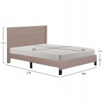 ΚΡΕΒΑΤΙ ΔΙΠΛΟ & ΣΤΡΩΜΑ TRILLOP HM21202.15 ΜΠΕΖ ΥΦΑΣΜΑ--ΓΙΑ 160x200εκ