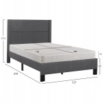 ΚΡΕΒΑΤΙ ΜΟΝΟ & ΣΤΡΩΜΑ TRILLOP HM21203.12 ΓΚΡΙ ΥΦΑΣΜΑ--ΓΙΑ 120x200εκ