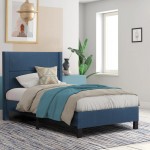 ΚΡΕΒΑΤΙ ΜΟΝΟ & ΣΤΡΩΜΑ TRILLOP HM21203.14 ΜΠΛΕ ΥΦΑΣΜΑ--ΓΙΑ 120x200εκ