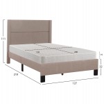 ΚΡΕΒΑΤΙ ΜΟΝΟ & ΣΤΡΩΜΑ TRILLOP HM21203.15 ΜΠΕΖ ΥΦΑΣΜΑ--ΓΙΑ 120x200εκ