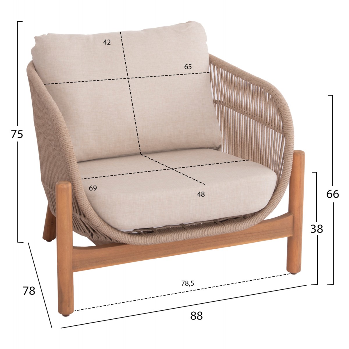 ΣΕΤ ΣΑΛΟΝΙ ΕΞ.ΧΩΡΟΥ 4ΤΜΧ SANJI HM21213 ΞΥΛΟ ΑΚΑΚΙΑΣ-ΑΛΟΥΜΙΝΙΟ-ΣΧΟΙΝΙ