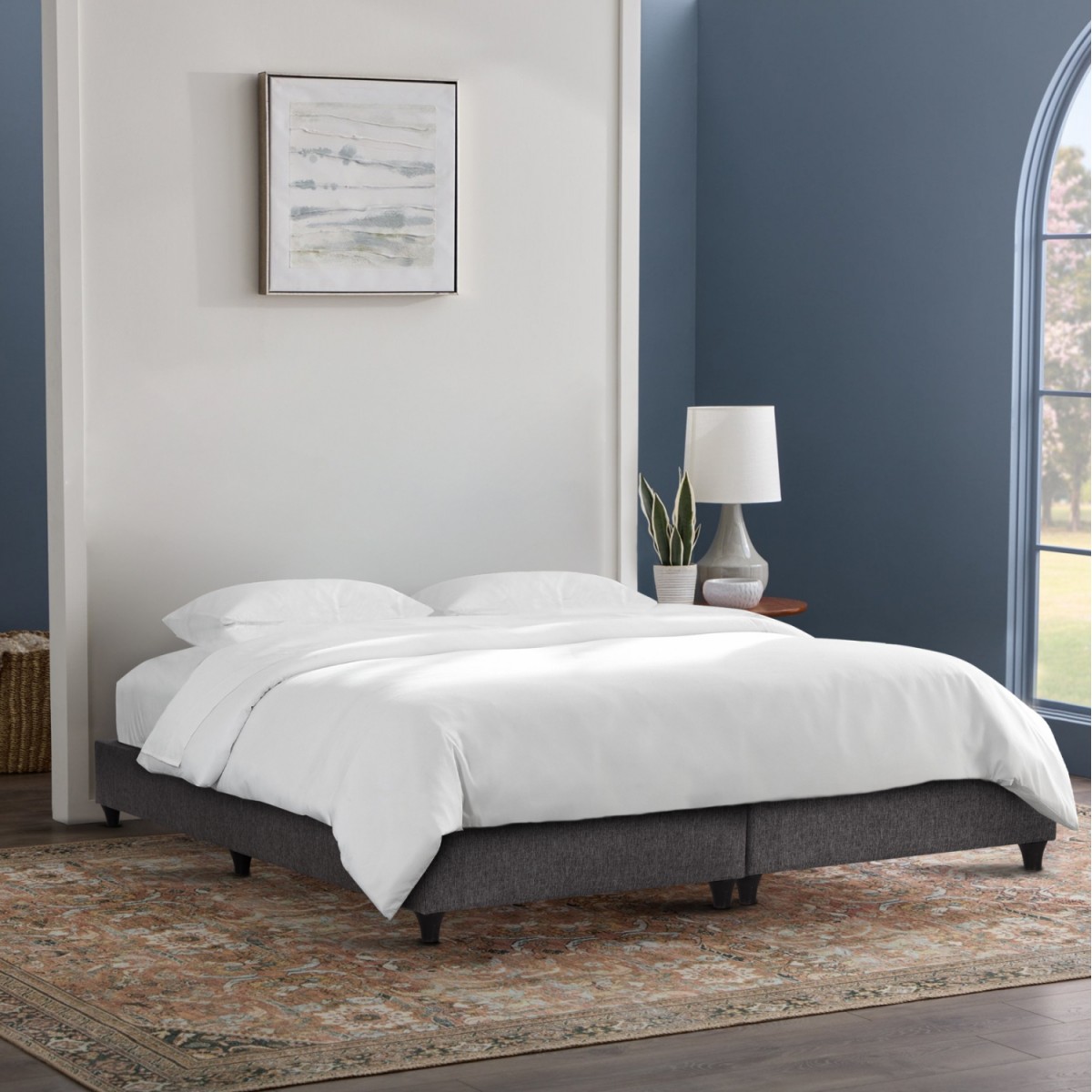 ΥΠΟΣΤΡΩΜΑ/ΚΡΕΒΑΤΙ KING-SIZE SIGGY HM21218 ΓΚΡΙ ΥΦΑΣΜΑ--ΓΙΑ 180x200εκ.