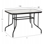 ΣΕΤ ΤΡΑΠΕΖΑΡΙΑΣ 5ΤΜΧ ADAM HM21219.01 ΚΑΡΕΚΛΕΣ ΜΕΤΑΛΛΙΚΕΣ & ΤΡΑΠΕΖΙ 110x60 ΜΑΥΡΟ