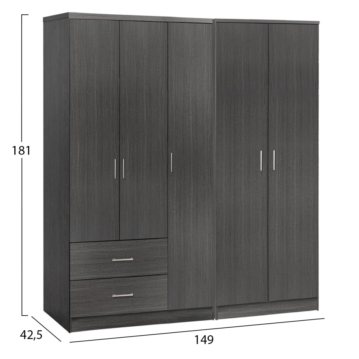 ΝΤΟΥΛΑΠΑ 5ΦΥΛΛΗ CAESAR HM21234.01 ΜΕΛΑΜΙΝΗ ΧΡΩΜΑ ZEBRANO 150x42.5x181Υεκ