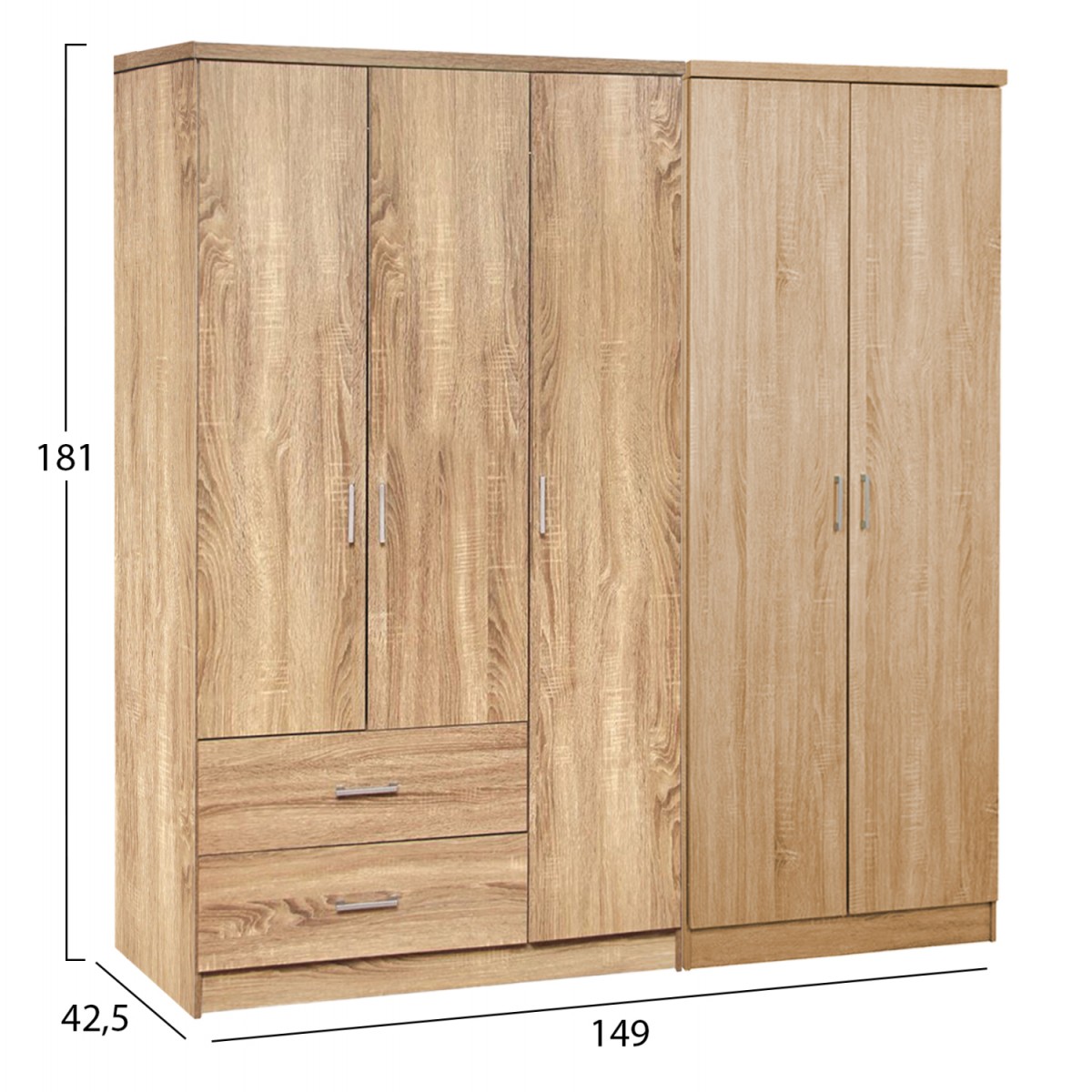 ΝΤΟΥΛΑΠΑ 5ΦΥΛΛΗ CAESAR HM21234.02 ΜΕΛΑΜΙΝΗ ΧΡΩΜΑ SONAMA 150x42.5x181Υεκ