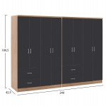 ΝΤΟΥΛΑΠΑ 8ΦΥΛΛΗ BRIANA HM21237.01 ΜΕΛΑΜΙΝΗ SONAMA & ΣΚΟΥΡΟ ΓΚΡΙ 241x42,5Χ180,5Υεκ.