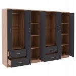 ΝΤΟΥΛΑΠΑ 8ΦΥΛΛΗ BRIANA HM21237.01 ΜΕΛΑΜΙΝΗ SONAMA & ΣΚΟΥΡΟ ΓΚΡΙ 241x42,5Χ180,5Υεκ.