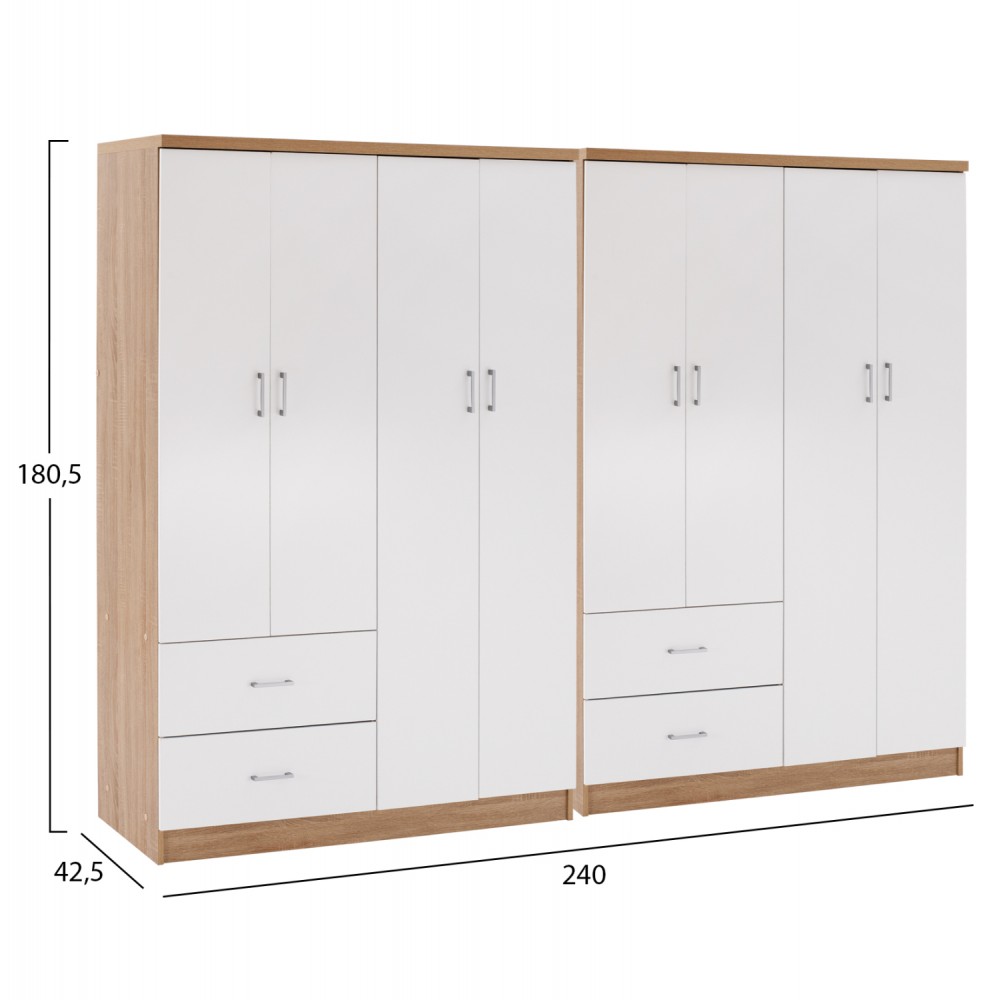 ΝΤΟΥΛΑΠΑ 8ΦΥΛΛΗ BRIANA HM21237.02 ΜΕΛΑΜΙΝΗ SONAMA & ΛΕΥΚΟ 241x42,5Χ180,5Υεκ.