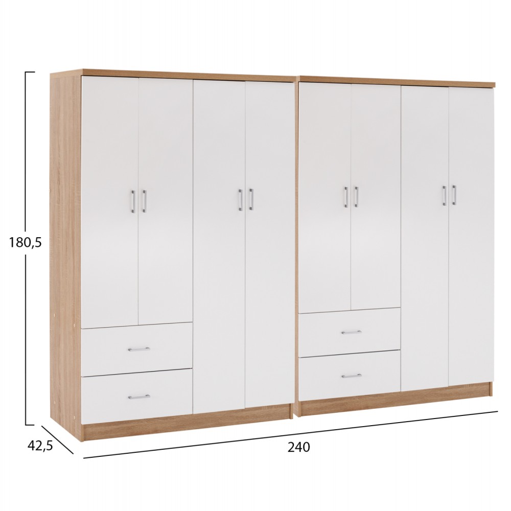 ΝΤΟΥΛΑΠΑ 8ΦΥΛΛΗ BRIANA HM21237.02 ΜΕΛΑΜΙΝΗ SONAMA & ΛΕΥΚΟ 241x42,5Χ180,5Υεκ.