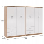 ΝΤΟΥΛΑΠΑ 8ΦΥΛΛΗ BRIANA HM21237.02 ΜΕΛΑΜΙΝΗ SONAMA & ΛΕΥΚΟ 241x42,5Χ180,5Υεκ.