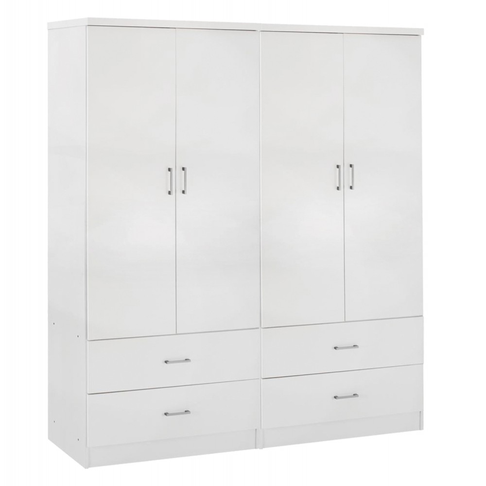 ΝΤΟΥΛΑΠΑ 4ΦΥΛΛΗ REINA ME 4 ΣΥΡΤΑΡΙΑ HM21258 ΜΕΛΑΜΙΝΗ ΣΕ ΛΕΥΚΟ 160x42,5x180,5Υεκ