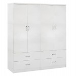 ΝΤΟΥΛΑΠΑ 4ΦΥΛΛΗ REINA ME 4 ΣΥΡΤΑΡΙΑ HM21258 ΜΕΛΑΜΙΝΗ ΣΕ ΛΕΥΚΟ 160x42,5x180,5Υεκ