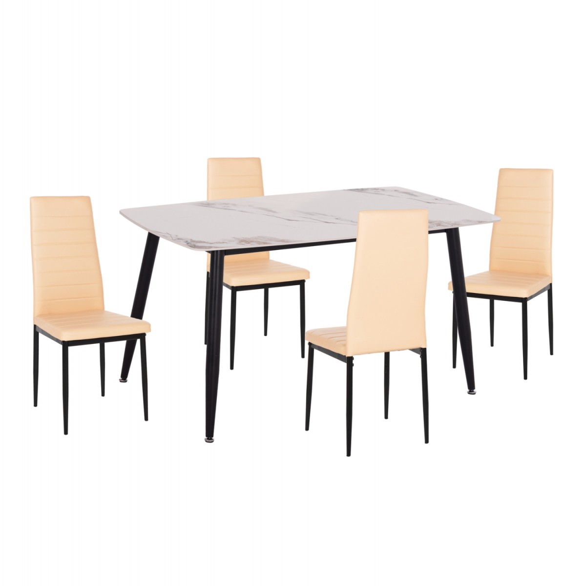 ΣΕΤ ΤΡΑΠΕΖΑΡΙΑΣ 5ΤΜΧ RAVEN HM21266.02 ΚΕΡΑΜΙΚΟ TOP CALACATTA--ΚΡΕΜ PU