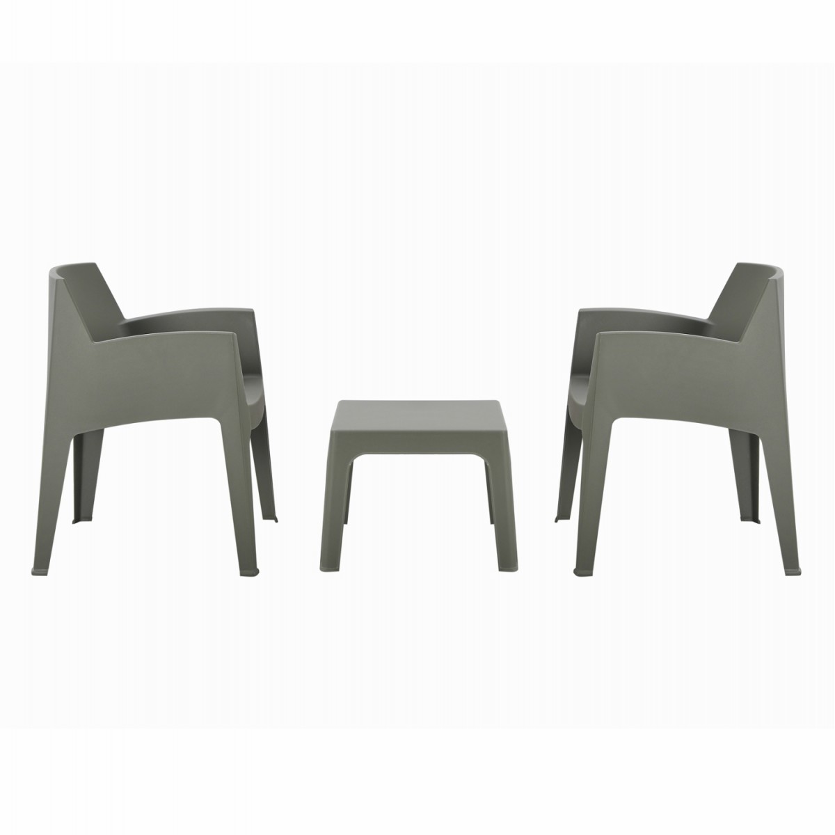 ΣΕΤ 3ΤΜΧ ΠΟΛΥΠΡΟΠΥΛΕΝΙΟΥ SLEEK HM21267.05 ΤΡΑΠΕΖΑΚΙ & 2 ΠΟΛΥΘΡΟΝΕΣ-DARK OLIVE GREEN