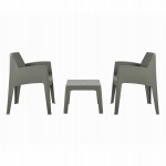 ΣΕΤ 3ΤΜΧ ΠΟΛΥΠΡΟΠΥΛΕΝΙΟΥ SLEEK HM21267.05 ΤΡΑΠΕΖΑΚΙ & 2 ΠΟΛΥΘΡΟΝΕΣ-DARK OLIVE GREEN