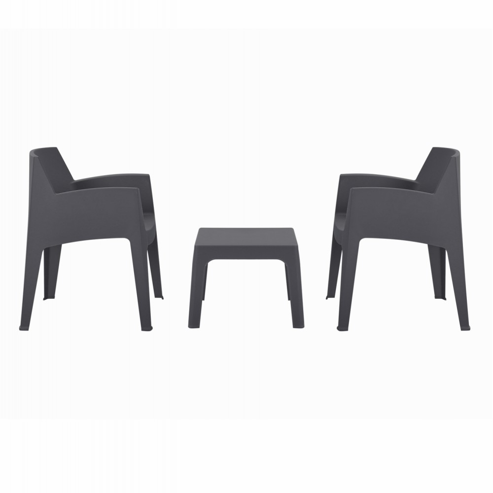 ΣΕΤ 3ΤΜΧ ΠΟΛΥΠΡΟΠΥΛΕΝΙΟΥ SLEEK HM21267.10 ΤΡΑΠΕΖΑΚΙ & 2 ΠΟΛΥΘΡΟΝΕΣ-ΓΚΡΙ