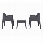 ΣΕΤ 3ΤΜΧ ΠΟΛΥΠΡΟΠΥΛΕΝΙΟΥ SLEEK HM21267.10 ΤΡΑΠΕΖΑΚΙ & 2 ΠΟΛΥΘΡΟΝΕΣ-ΓΚΡΙ