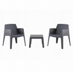 ΣΕΤ 3ΤΜΧ ΠΟΛΥΠΡΟΠΥΛΕΝΙΟΥ SLEEK HM21267.10 ΤΡΑΠΕΖΑΚΙ & 2 ΠΟΛΥΘΡΟΝΕΣ-ΓΚΡΙ