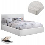 ΚΡΕΒΑΤΙ ΔΙΠΛΟ & ΣΤΡΩΜΑ 150x200εκ BOBBI HM21271.01 ΛΕΥΚΟ PU ΜΕ ΑΠΟΘ.ΧΩΡΟ