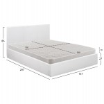 ΚΡΕΒΑΤΙ ΔΙΠΛΟ & ΣΤΡΩΜΑ 150x200εκ BOBBI HM21271.01 ΛΕΥΚΟ PU ΜΕ ΑΠΟΘ.ΧΩΡΟ